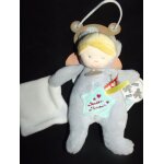 Doudou d'amour mouchoir poup�e d�guis� baby nat' babynat gris plush comforter soft toy peluche