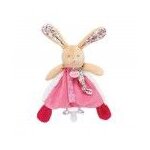 Doudou babynat attache ttine lapin rose poupi