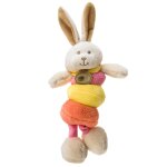Doudou babynat baby'nat lapin bubble gum vibrato bn686 jaune rose orange