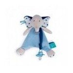 Doudou babynat elephant bleu attache ttine - edgar & eglantine
