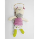 Doudou bebe9 cration vache girafe cheval ane max et lyla les acrobates mauve parme violet rose lilas ...