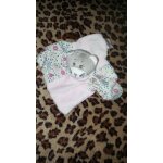 Doudou bengy chat marianne gris et rose fleur bleu plat Doudou bengy chat marianne gris et rose fleur bleu plat