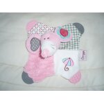 Doudou bengy souris mila rose coeur gris fleur rouge pois plat parapluie. . . Doudou bengy souris mila rose coeur gris fleur rouge pois plat parapluie. . .