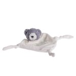 Doudou carre blanc ours ange plat blanc cheval a bascule gris vert