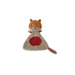 Doudou chat plat 26 cm – oxybul – orange écru rouge avec motif poisson – comme neuf Doudou chat plat 26 cm – oxybul – orange écru rouge avec motif poisson – comme neuf