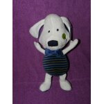 Doudou chien bleu blanc orchestra magic chien peluche bebe 30cm