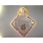 Doudou disney winnie tigre tigrou plat blanc fleur et oiseau bleu orange vert