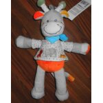 Doudou girafe tex baby gris clair orange jaune maillot tee shirt lion lopard elphant peluche bb enfant ...