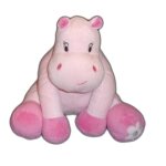 Doudou hippopotame vache rose arthur et lola bebisol grelot 20 cm