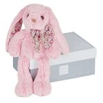 Doudou histoire d'ours lapin rose les copains calins 25cms ho2434