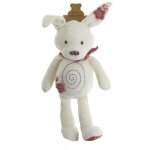 Doudou histoire d'ours rabbit calin lapin blanc fleur rose ho1162
