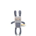 Doudou lapin gad gris bleu marine tape a l'oeil peluche bebe