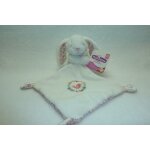 Doudou lapin peluche avec mouchoir pommette