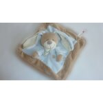 Doudou lapin plat bleu marron nicotoy simba dickie