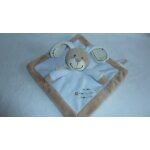 Doudou lapin plat marron bleu nicotoy simbatoys
