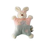 Doudou lapin rose bleu rembourr - tex baby