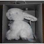 Doudou lapin tex baby blanc etoiles grises peluche bb naissance mixte
