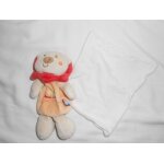 Doudou lion tigre jungle mouchoir blanc cajou sucre d'orge orange jaune rouge vert