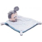 Doudou mickey plat bleu et blanc etoil? 17 x 18 cm - peluche disney enfant et bebe - naissance
