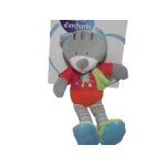 Doudou mots d'enfants chat orange pois foulard vert pantin