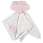 Doudou mouchoir nuage imprim� gouttes de pluie pour b�b� - rose clair