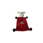 Doudou mouton brioche plat rouge bordeaux beryl
