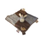 Doudou noukies ane paco plat bleu et marron escargot att. tetine