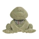 Doudou noukies noukie's epa aldo la grenouille 25cms vert foulard rayee