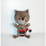 Doudou orchestra chat miaou marron et touge 23cms