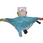 Doudou orchestra chien plat bleu animaux multicos vert orange gris