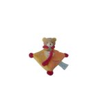 Doudou ours attache t�tine 20 cm orange jaune framboise comme neuf