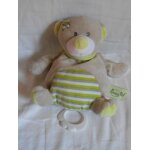 Doudou ours musical baby nat' vert gris blanc taupe pansement ray pantin babynat boite a musique echarpe ...