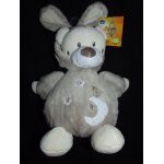 Doudou ours ourson capuche dguis en lapin auchan baby bb marron beige / crme / ecru oiseau lune ...