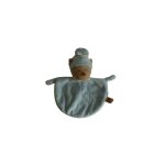 Doudou ours plat bleu trs bon etat nicotoy