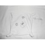 Doudou ours polaire blanc gris plat noeud auchan in extenso snc oia plat carre 4 coins noeuds