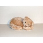 Doudou peluche chat beige - 25 cm - boulgom - vintage ancien