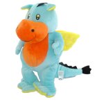 Doudou peluche dragon bleu jaune orange althans club 28 cm