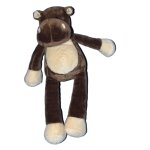 Doudou peluche hippopotame. marron beige. nicotoy. h 26 cm
