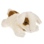 Doudou peluche histoire d ours lapin rabbit calin allongee blanc et tache marron. . .