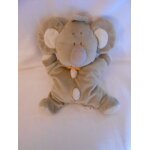 Doudou peluche kiki koala gris beige ecru creme taupe foulard orange - playkids - cmi - 26 cm grelot ...