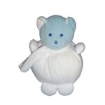 Doudou peluche ours boule blanc bleu blanc musti de mustela 20 cm