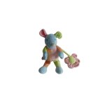 Doudou peluche souris 25 cm fleur  grelot