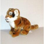 Doudou peluche tigre b�b� playkids assis fauve pm