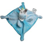 Doudou plat carre leclerc ane vache cow kuh poney cheval horse esel donkey zbre blanc multicolor bleu ...