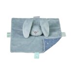 Doudou plat lapin lapidou bleu ciel avec imprim� phosphorescent - bleu - vert