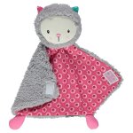 Doudou plat ours chat poup�e orchestra pr�maman gris rose fourrure comfort blanket comforter soft toy ...