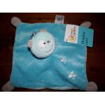 Doudou plat ours ourson systme u bleu turquoise gris etoile plush comforter soft toy peluche