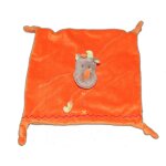 Doudou plat rhinoceros orange poussin brod�. kitchoun kiabi jogystar