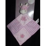 Doudou plat vache soft friends rose blanc ray� papillon fleur plush comforter soft toy peluche