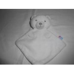 Doudou sucre d'orge ours plat mini triangle gris blanc corps plat